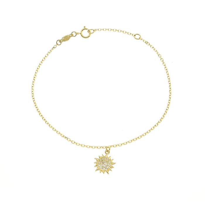 Bracciale Sole d'Oro Vero e Zirconi