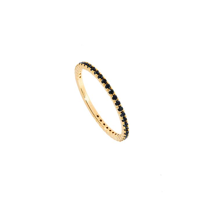 Bague en or véritable avec zircons multicolores