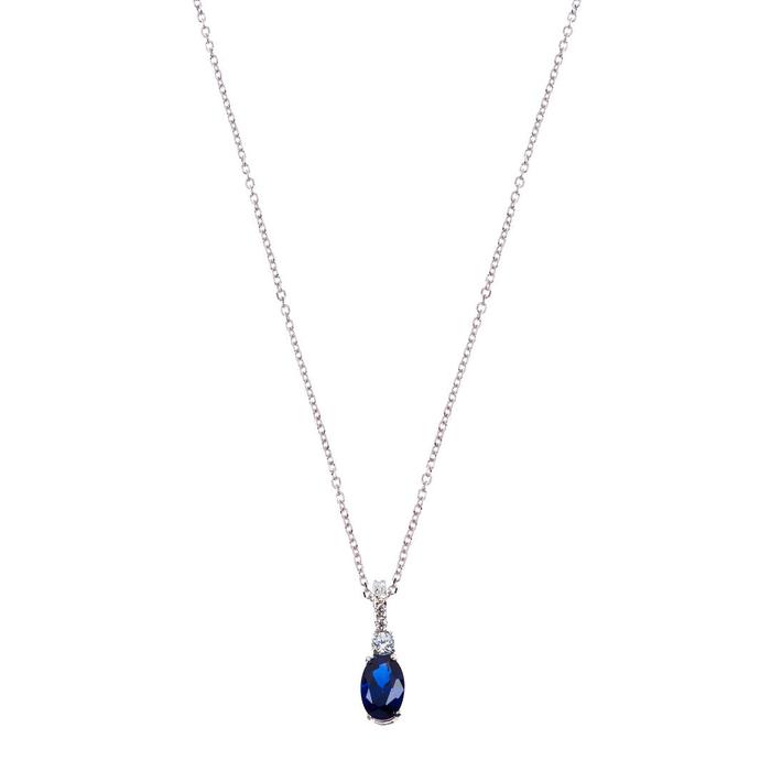 Real Gold Sapphire Zircon Necklace