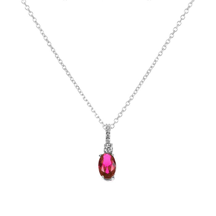 Real Gold Ruby Zircon Necklace