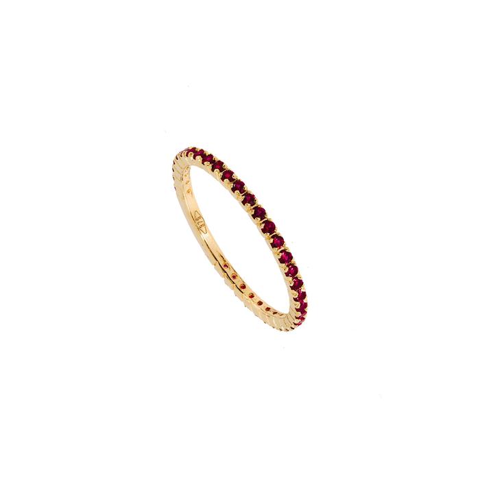 Bague en or véritable avec zircons multicolores