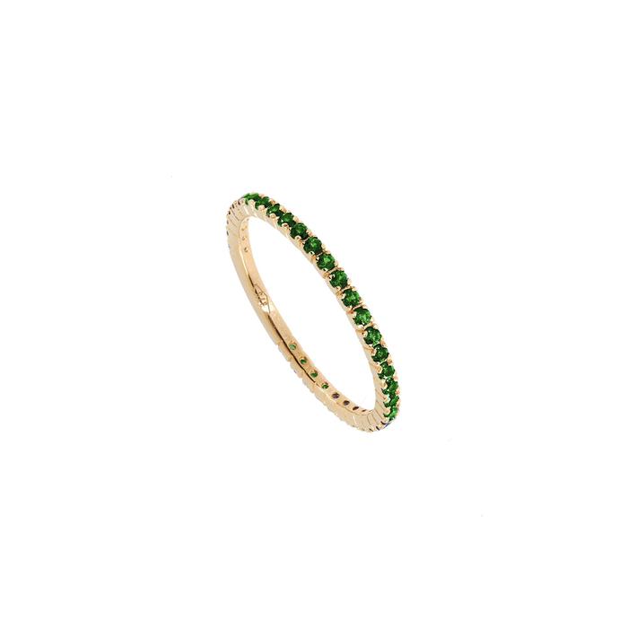 Bague en or véritable avec zircons multicolores