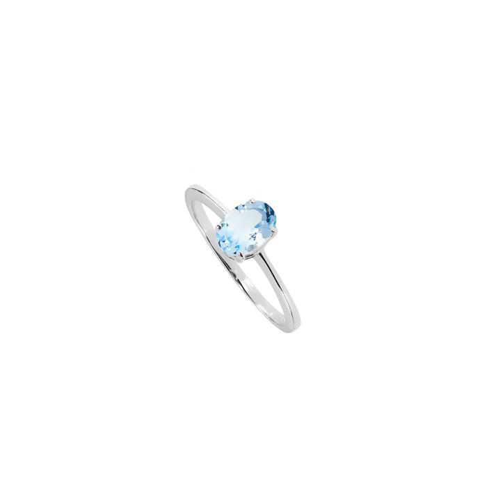 Bague en or véritable avec topaze