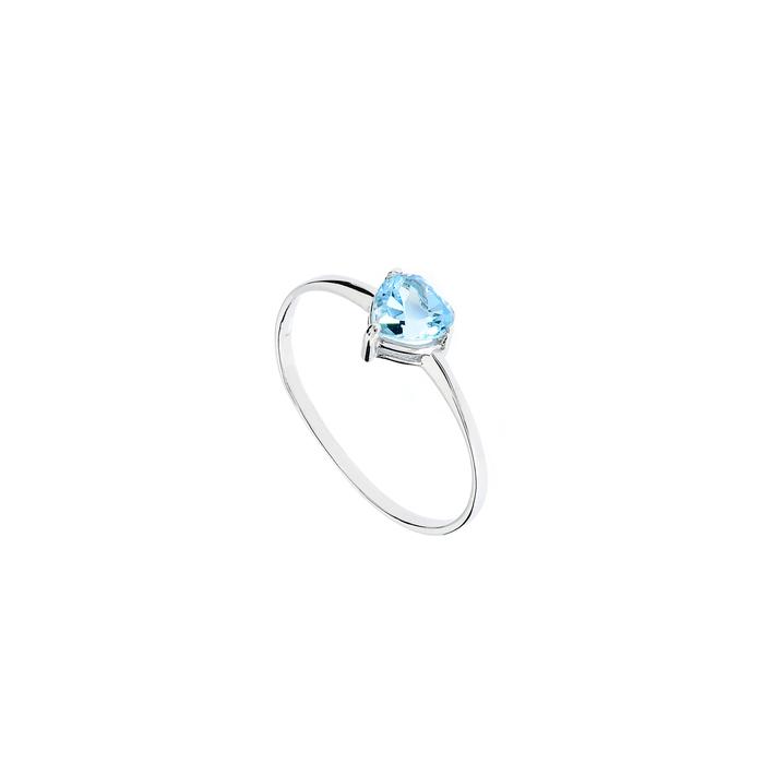 Bague en or véritable avec topaze