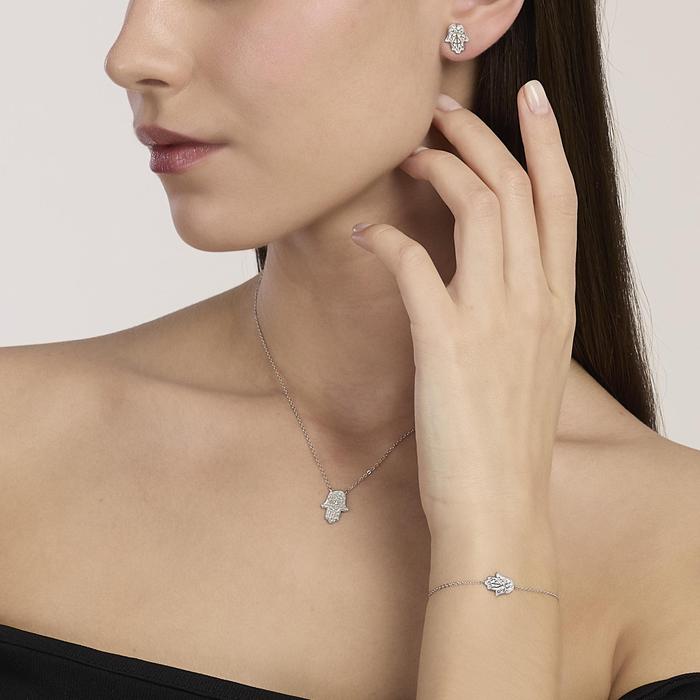 Girocollo in argento con mano di Fatima POSITIVE ENERGY