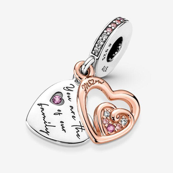Charm Pendant Intertwined Hearts and Family
