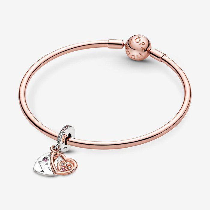 Charm Pendant Intertwined Hearts and Family