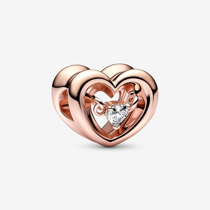 Shining Heart Charm with Stone
