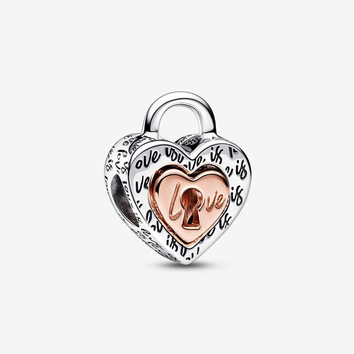 Charm Lucchetto Cuore "Love is love" Divisibile