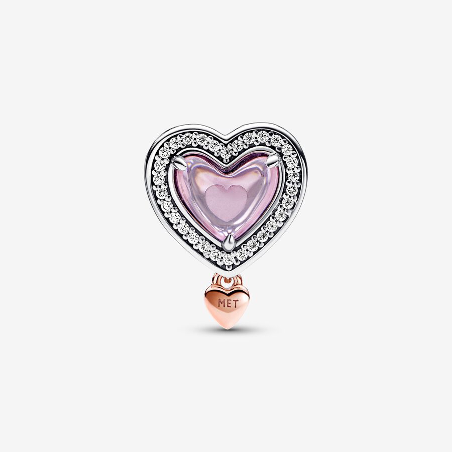 Charm Openwork Mom with Heart Pendant