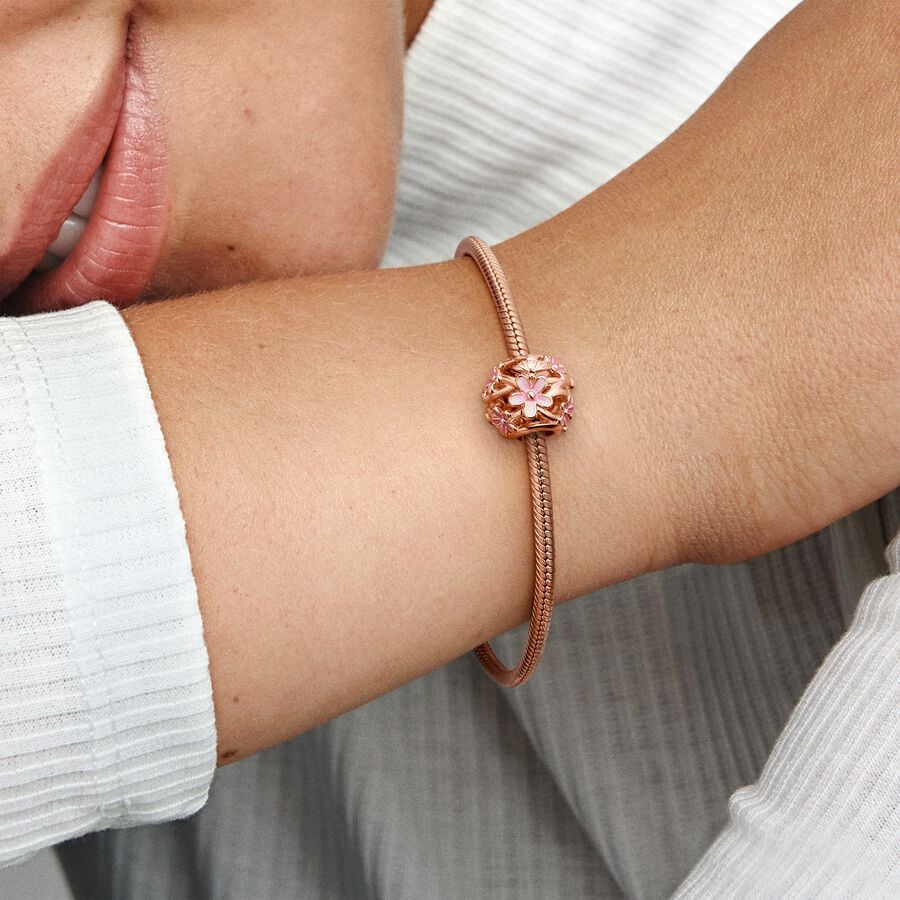 Pink Daisy Openwork Charm
