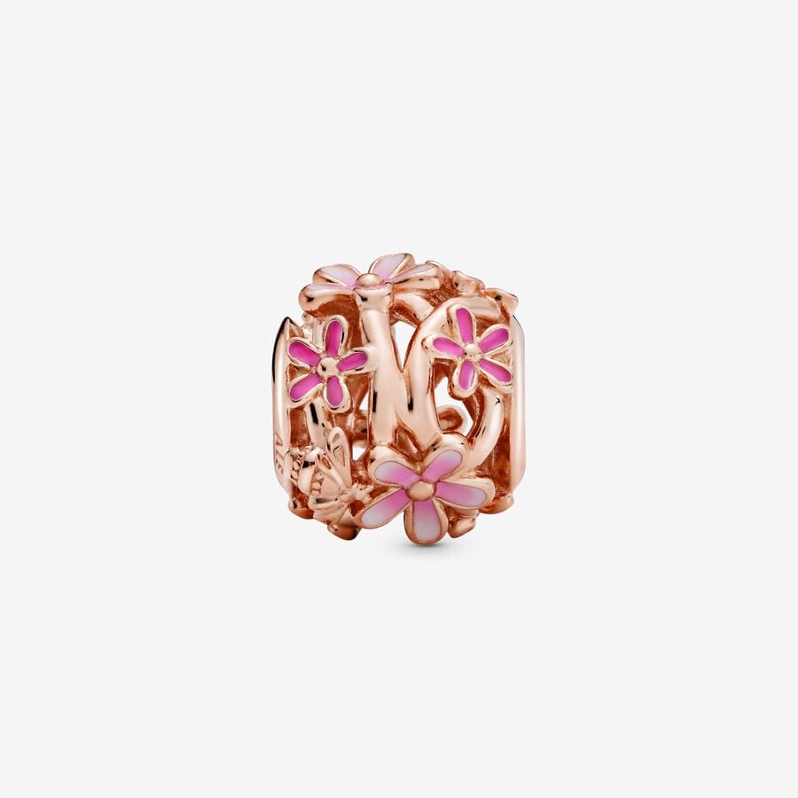 Pink Daisy Openwork Charm