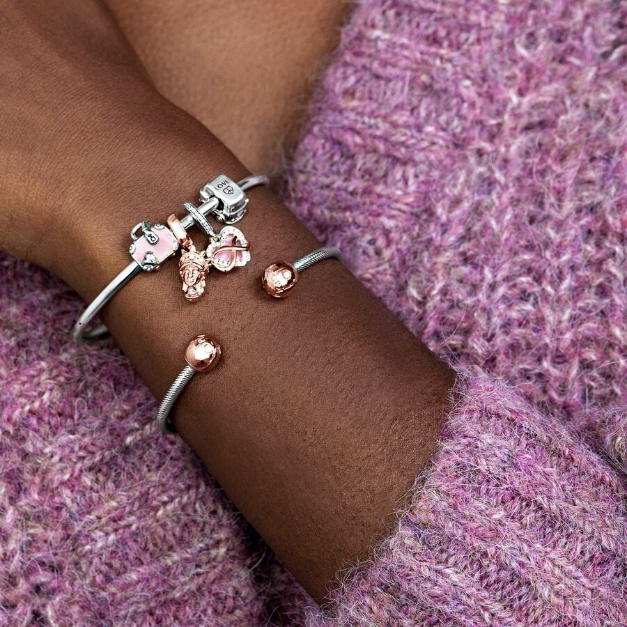 Pink Heart and Infinity Pendant Charm