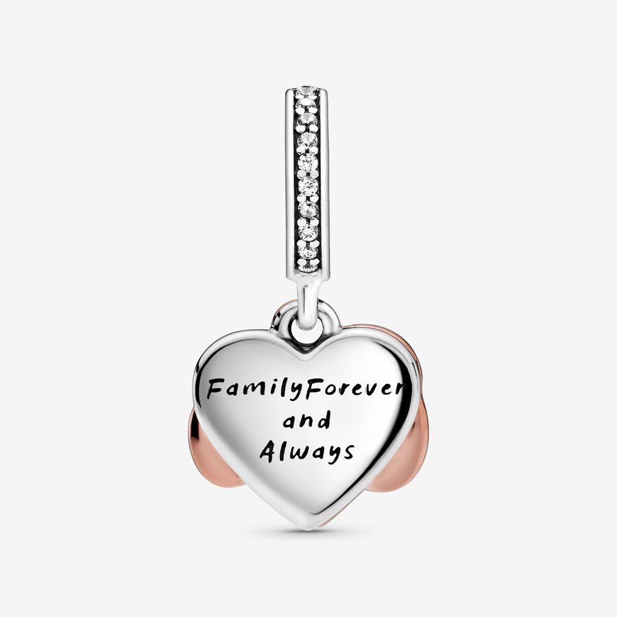 Pink Heart and Infinity Pendant Charm