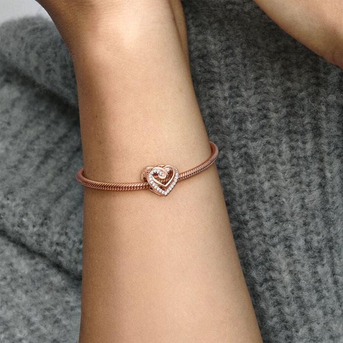 Charm Cuori Intrecciati con Pietre