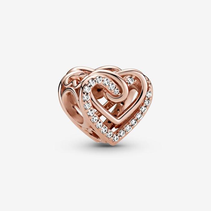 Charm Cuori Intrecciati con Pietre