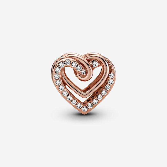 Charm Cuori Intrecciati con Pietre