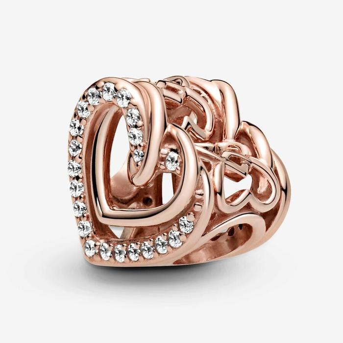 Charm Cuori Intrecciati con Pietre