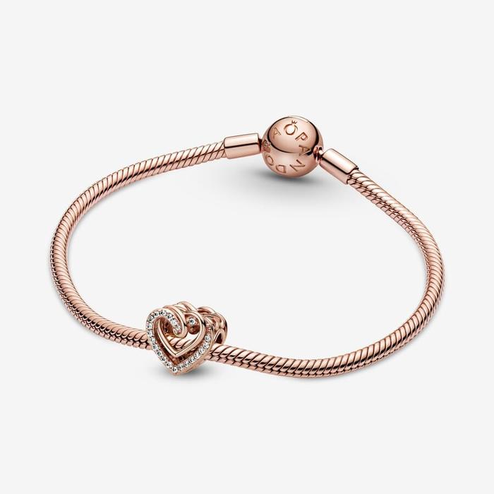 Charm Cuori Intrecciati con Pietre