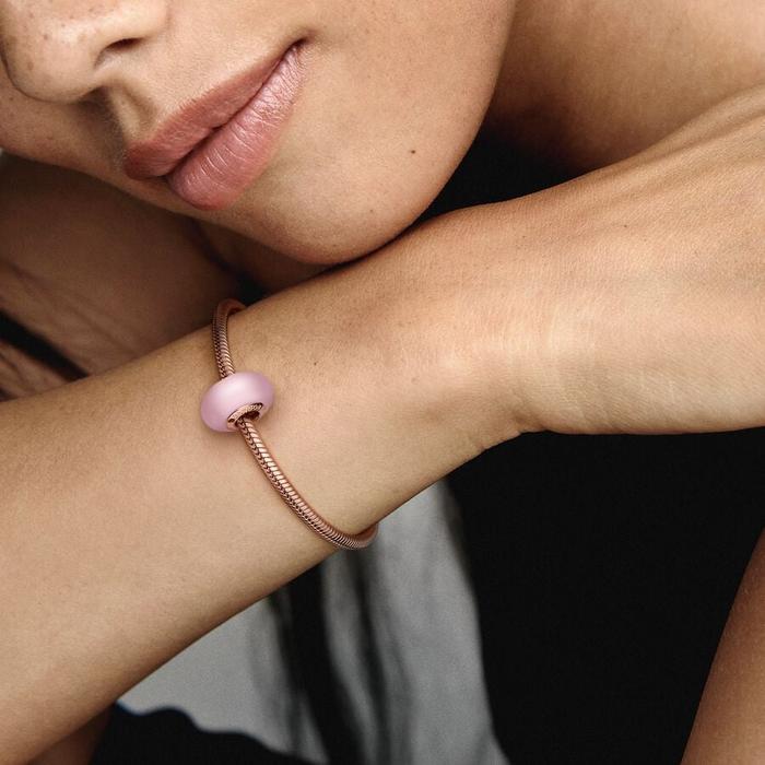 Opaque Pink Murano Glass Charm