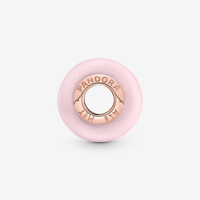 Opaque Pink Murano Glass Charm