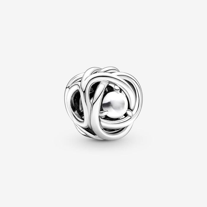 Charm Eternal Circle White Artificial Mother of Pearl June
