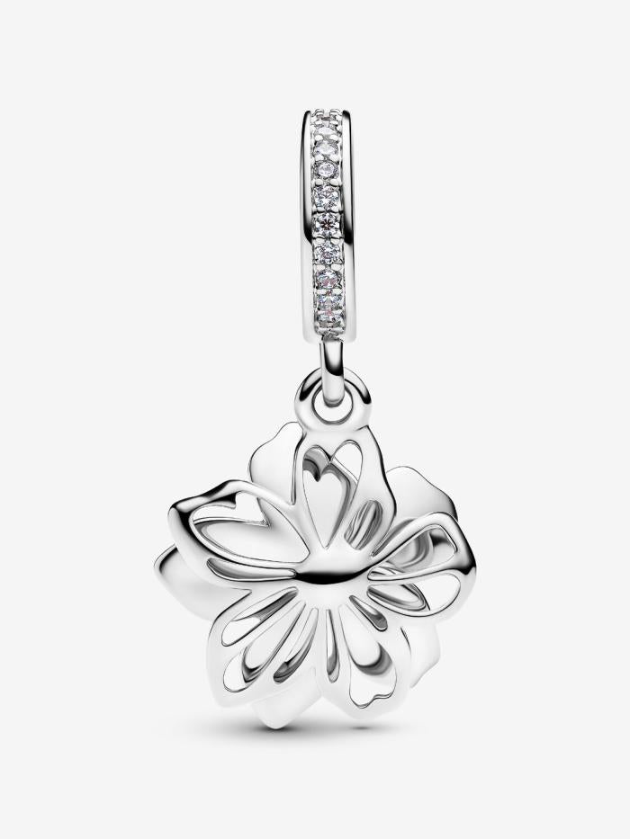 Pendentif Charm Fleur de Cerisier Bleu