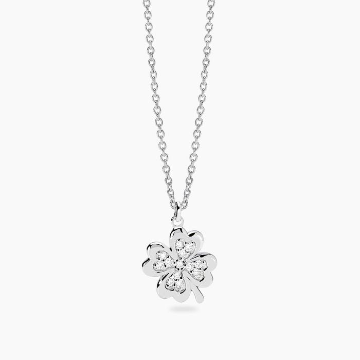Girocollo con quadrifoglio in diamanti lab-grown 0,009 carati MY DIAMOND