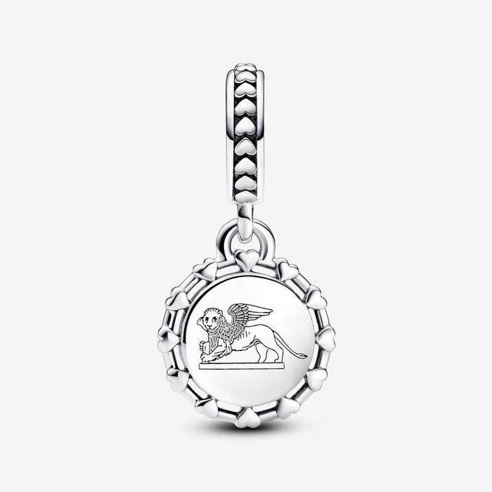 Venetian Mask and Winged Lion Pendant Charm