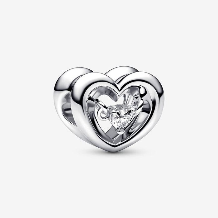 Charm Cuore Splendente con Pietra