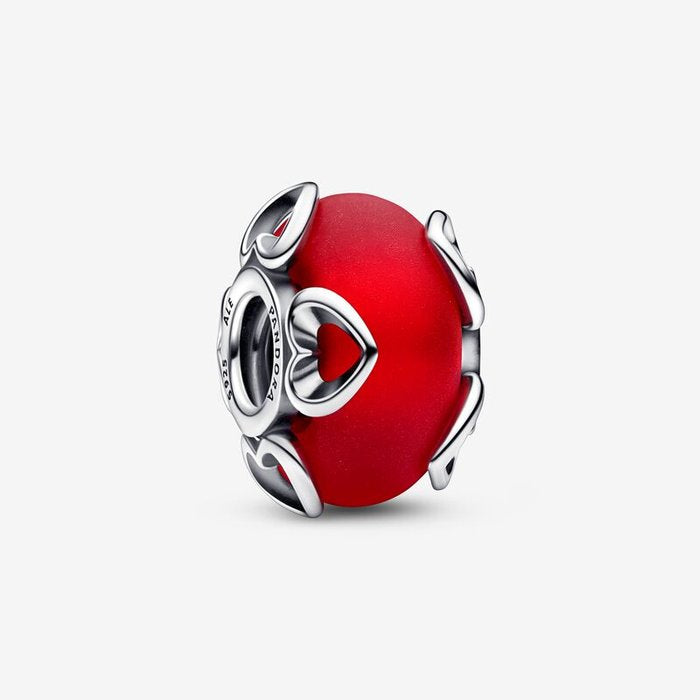Charm Vetro di Murano Rosso e Cuori