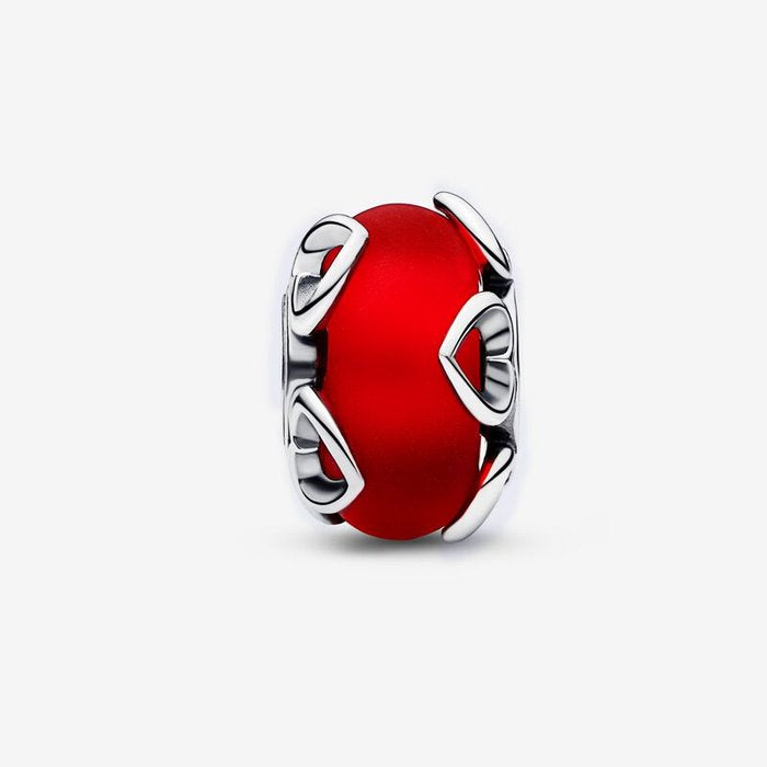Charm Vetro di Murano Rosso e Cuori