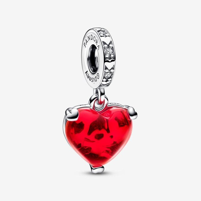 Charm Disney, Mickey e Minnie, Cuore in Vetro di Murano