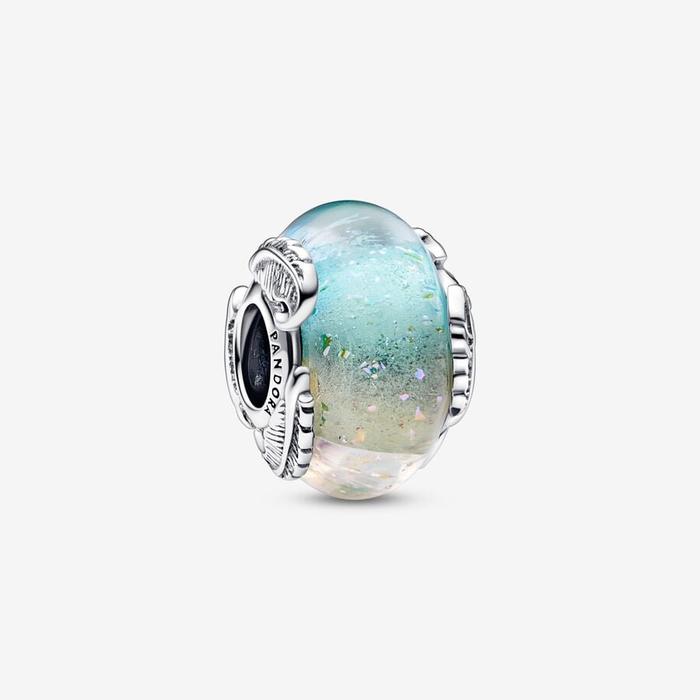 Murano Glass Charm Sky and Feathers