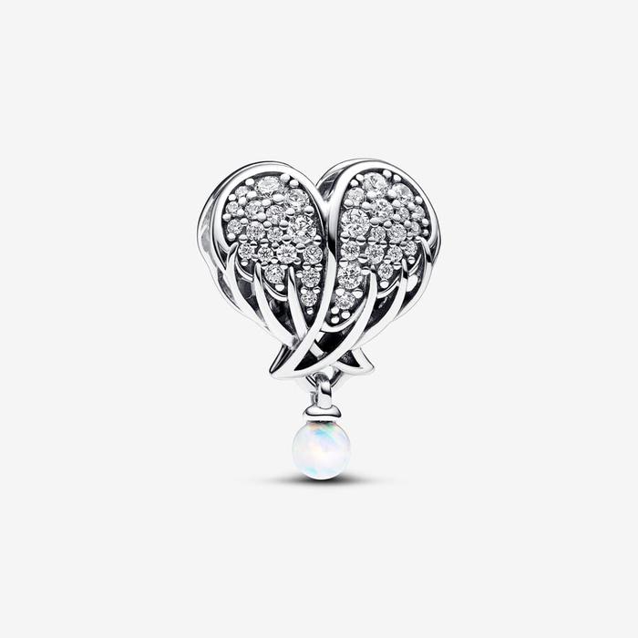 Angel Wings Heart Charm