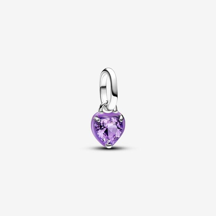 Purple Chakra Heart Mini Pendant Charm Pandora ME