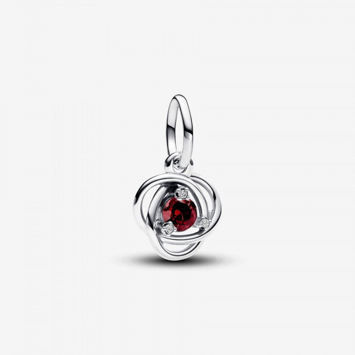 Dark Red Eternal Circle Pendant January