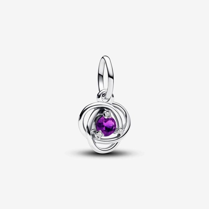 Purple Eternal Circle Pendant Charm February