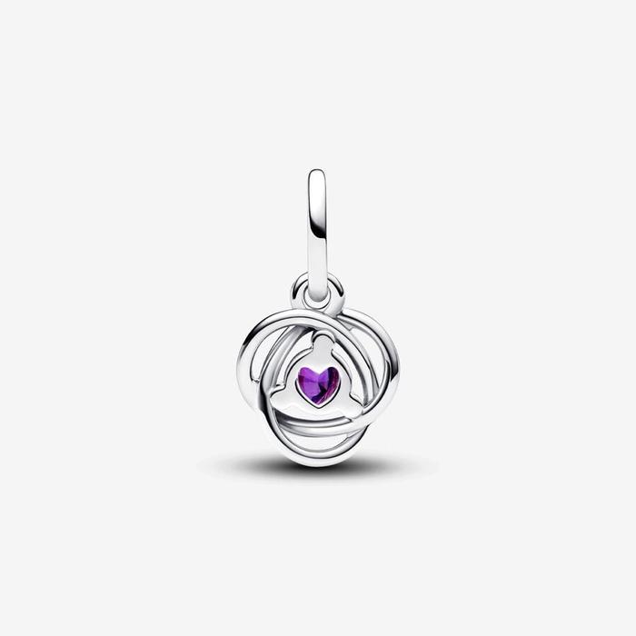 Purple Eternal Circle Pendant Charm February
