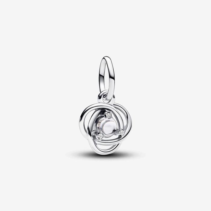 April White Eternal Circle Pendant Charm