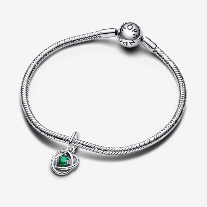 Dark Green Eternal Circle Pendant Charm May