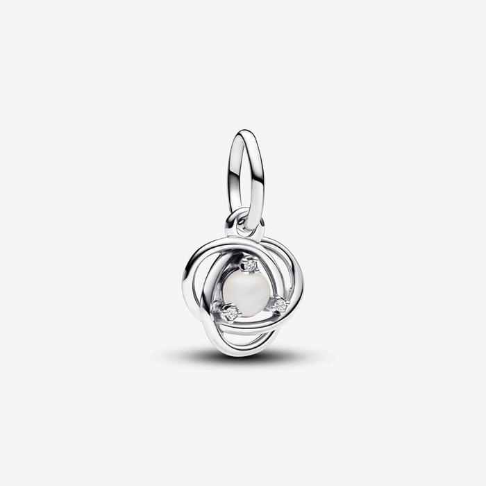 Pendant Charm Eternal Circle White Artificial Mother of Pearl June