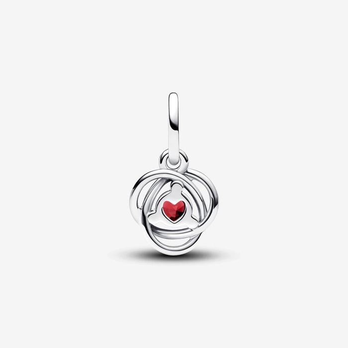 Dark Red Eternal Circle Pendant Charm January