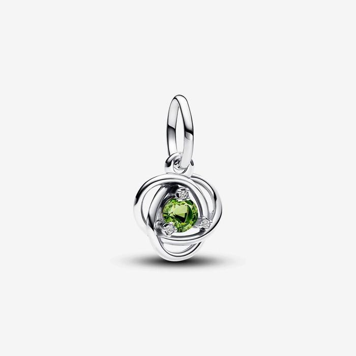 Green Eternal Circle Pendant Charm August