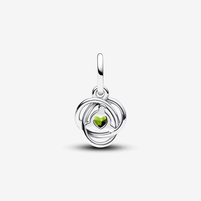Green Eternal Circle Pendant Charm August