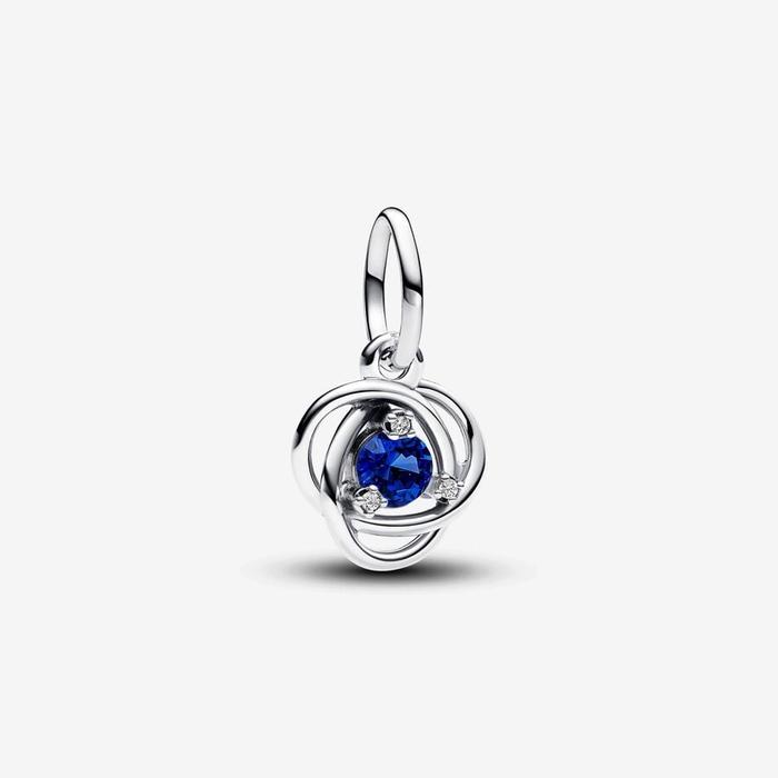September Blue Eternal Circle Pendant Charm