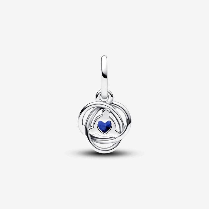 September Blue Eternal Circle Pendant Charm