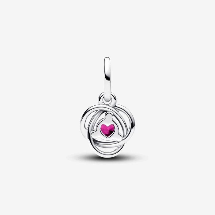 Eternal Circle Pendant Charm Pink October