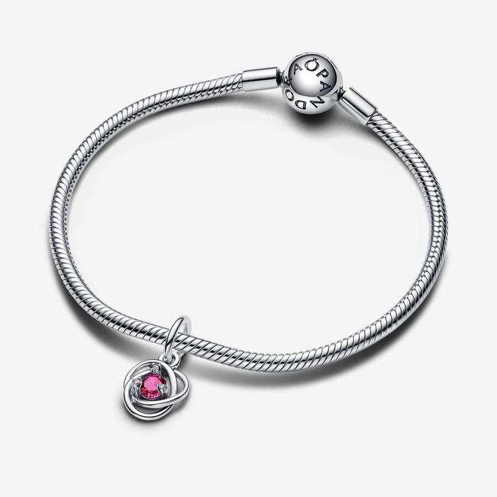 Eternal Circle Pendant Charm Pink October