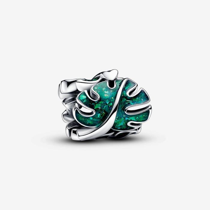 Glitter Monstera Leaf Charm